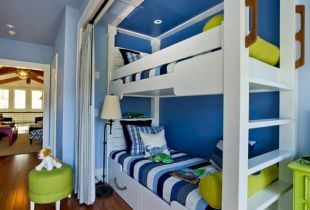 We create a designer interior in a narrow-plan children's room