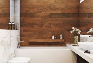 Reka bentuk dalaman bilik mandi coklat: kombinasi popular (19 foto)