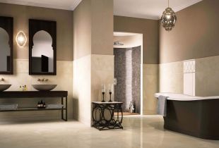 Porcelain tile in the bathroom: indestructible beauty (21 photos)