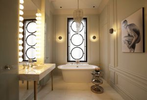 Lighting in the bathroom (20 photos): ceiling design and lamp arrangement