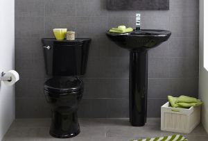 Black toilet in the interior - a new look at plumbing (20 photos)