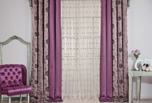 Lilac curtains in the interior: romantic options (25 photos)