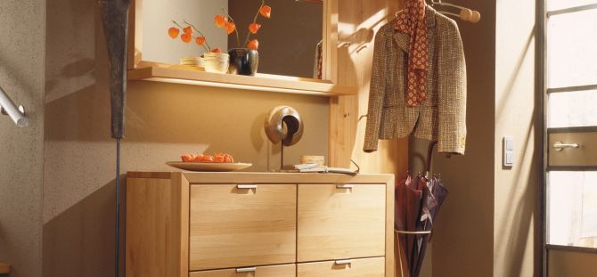 Dresser di lorong: aksesori mudah (27 foto)