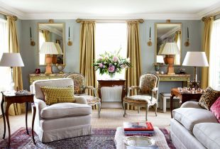 Ruang tamu di gaya Provence (22 gambar): perabot dan hiasan yang cantik