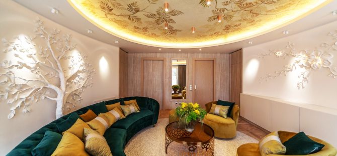 Round ceiling: design features (21 photos)