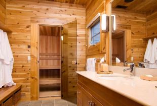 Pintu kaca untuk sauna: ciri reka bentuk (22 foto)