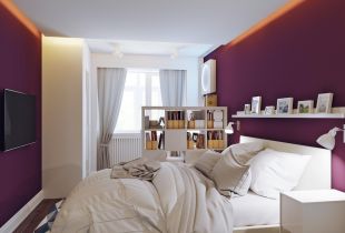 Purple bedroom (18 photos): successful interior designs