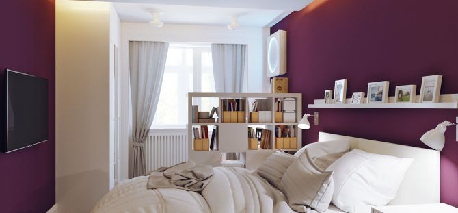 Purple bedroom (18 photos): successful interior designs