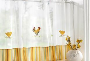 Cafe-style curtains: an unusual design of your favorite cuisine (29 photos)