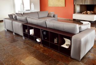 Sofa with shelves: comfortable space saving (22 photos)