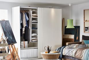 Wardrobe Pax from Ikea in the interior - compactness of simple forms (21 photos)