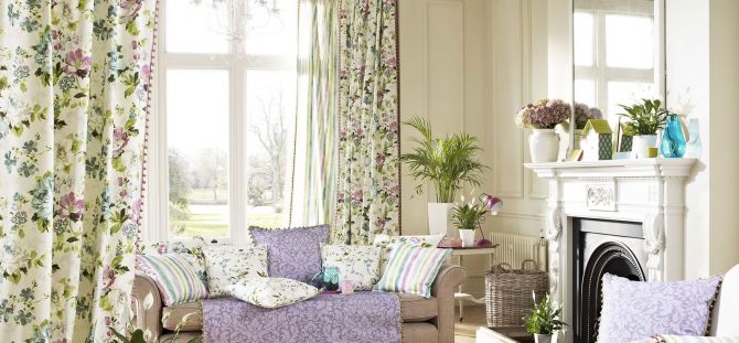 Curtains with flowers: 10 simple rules for use in the interior (23 photos)