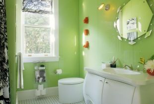 Interior of a light green bath (21 photos): positive for every day