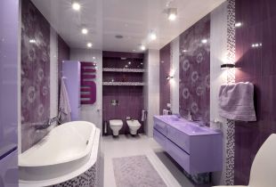 Purple bathroom (20 photos): elegant and aristocratic