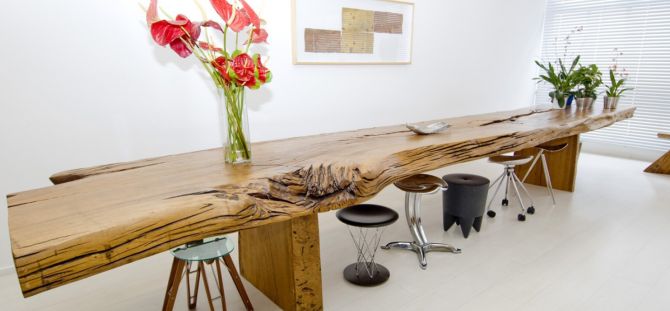 Oak table as an element of decor (29 photos)