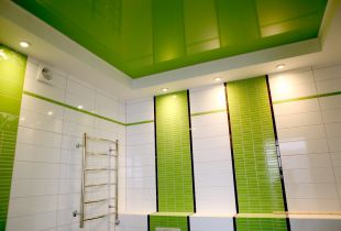 Ceiling in the bathroom - modern finishes (23 photos)