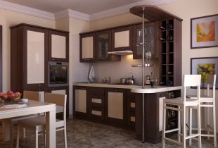 Set with a bar: new features of a small kitchen (24 photos)