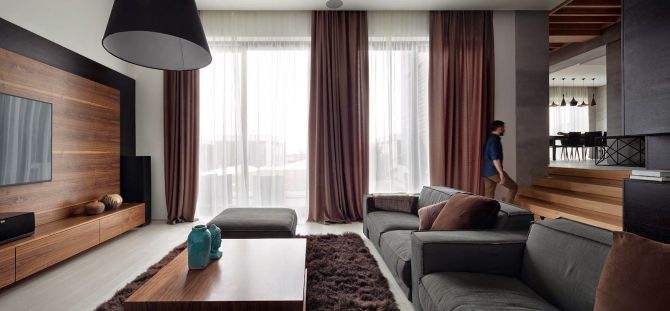 Choose the brown curtains correctly: the main combinations (24 photos)