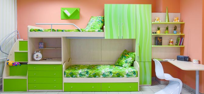 Children's design in green: interesting combinations (24 photos)