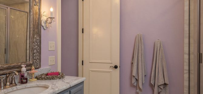 Pintu ke bilik mandi: variasi reka bentuk (27 gambar)