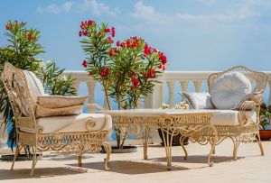 Stylish wrought iron furniture in the interior and on the site (20 photos)