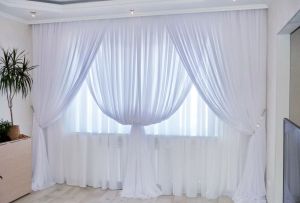 Завеси от воал: интересни комбинации от прозрачна тъкан (23 снимки)
