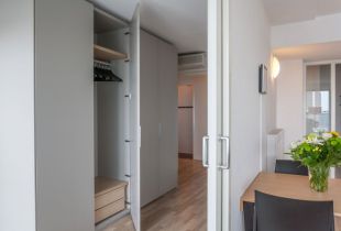 Wardrobe in the hallway - maximum comfort in a minimum area (123 photos)