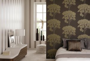 Brown wallpaper in the interior: universal combinations (26 photos)