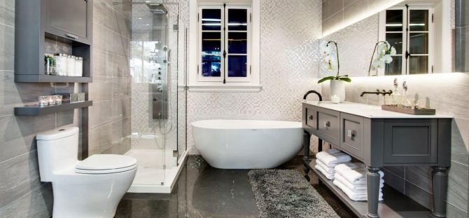 Bilik mandi yang besar di apartmen: buat sudut spa anda sendiri (121 foto)
