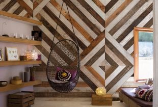 Wooden wallpaper - an original solution for the house (21 photos)