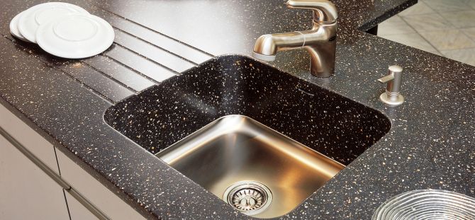 Granite sink: features and use in the interior (21 photos)