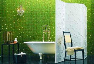 Atmospheric green tiles in the bathroom: natural vivacity (23 photos)