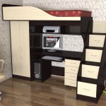 beige loft bed