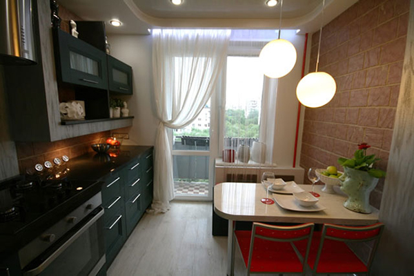 Kitchen with balcony