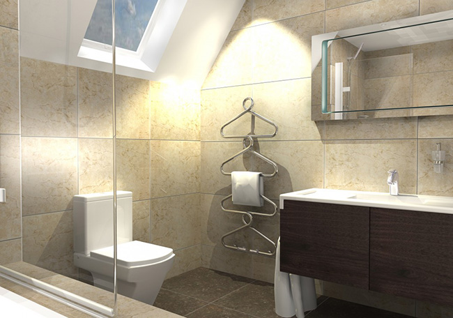 Bathroom interior with window