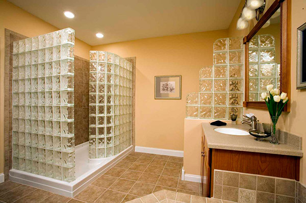 Bathroom with glass partitions