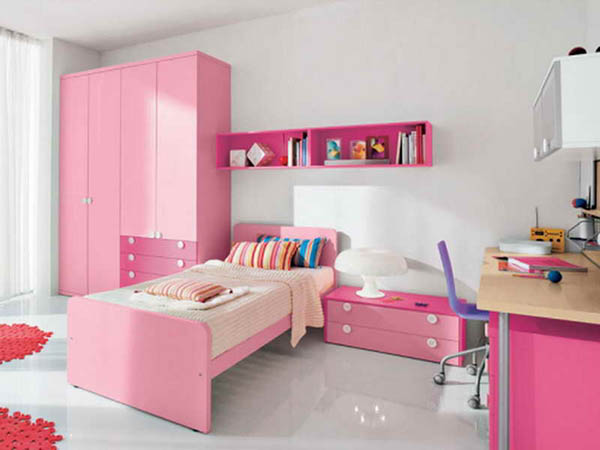 Nursery for a girl with pink furniture