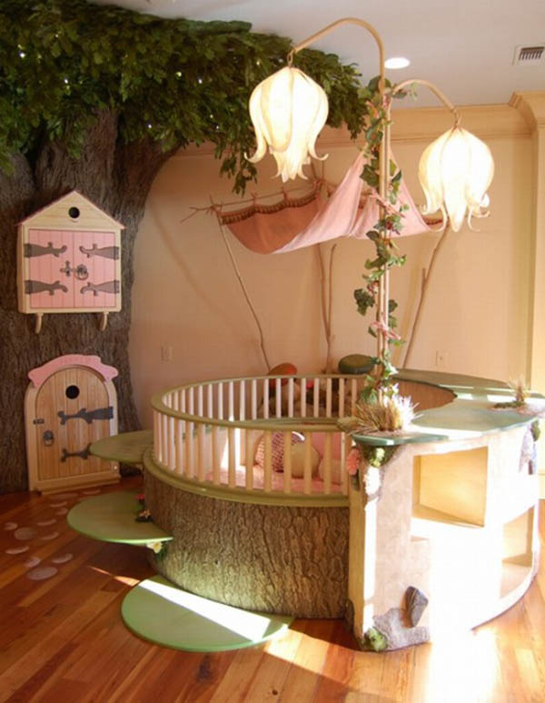 Nursery for a girl with a tree