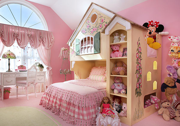 Nursery for a girl with a house