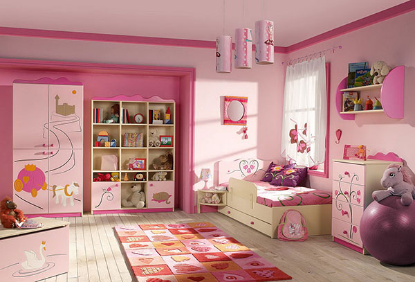 Nursery for a girl with a pink interior