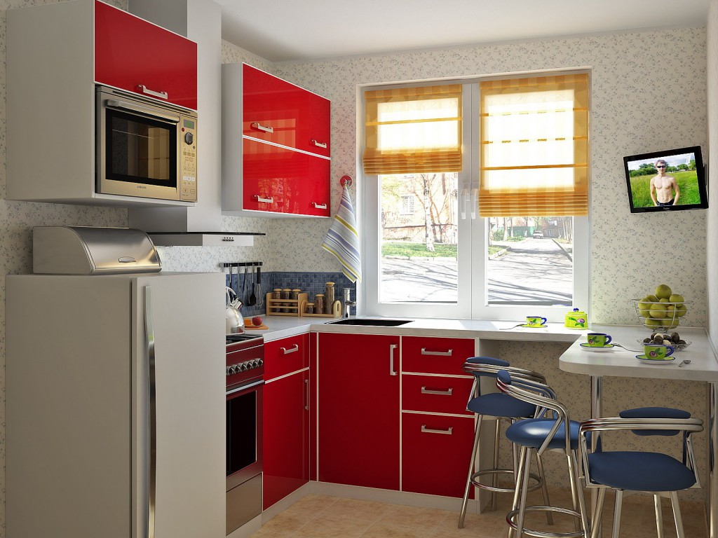 Cozy yellow roman curtains for kitchen