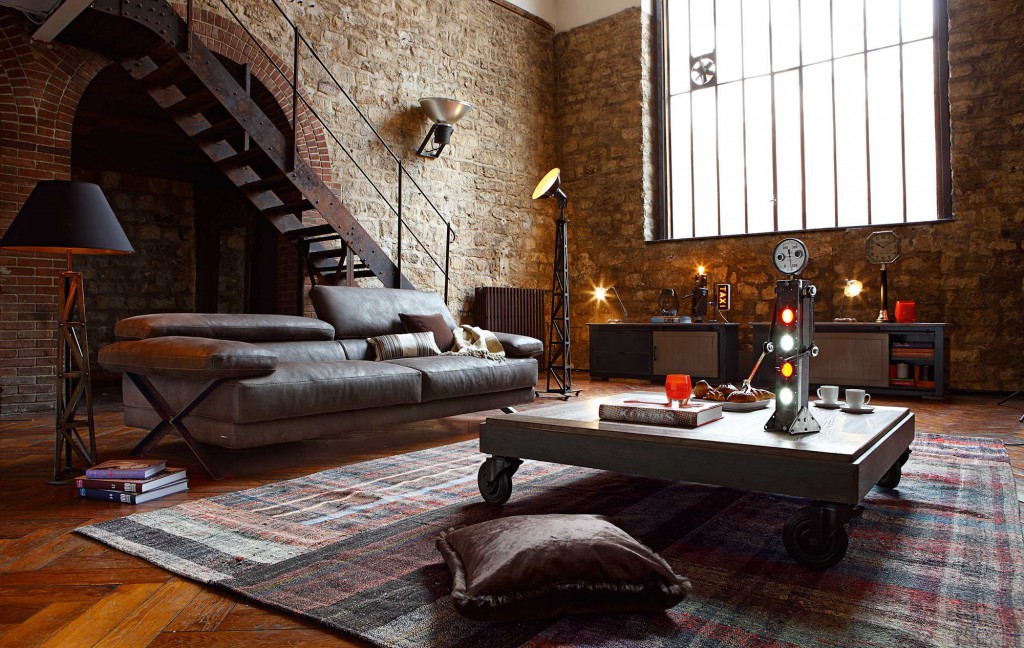 Modern loft style living room