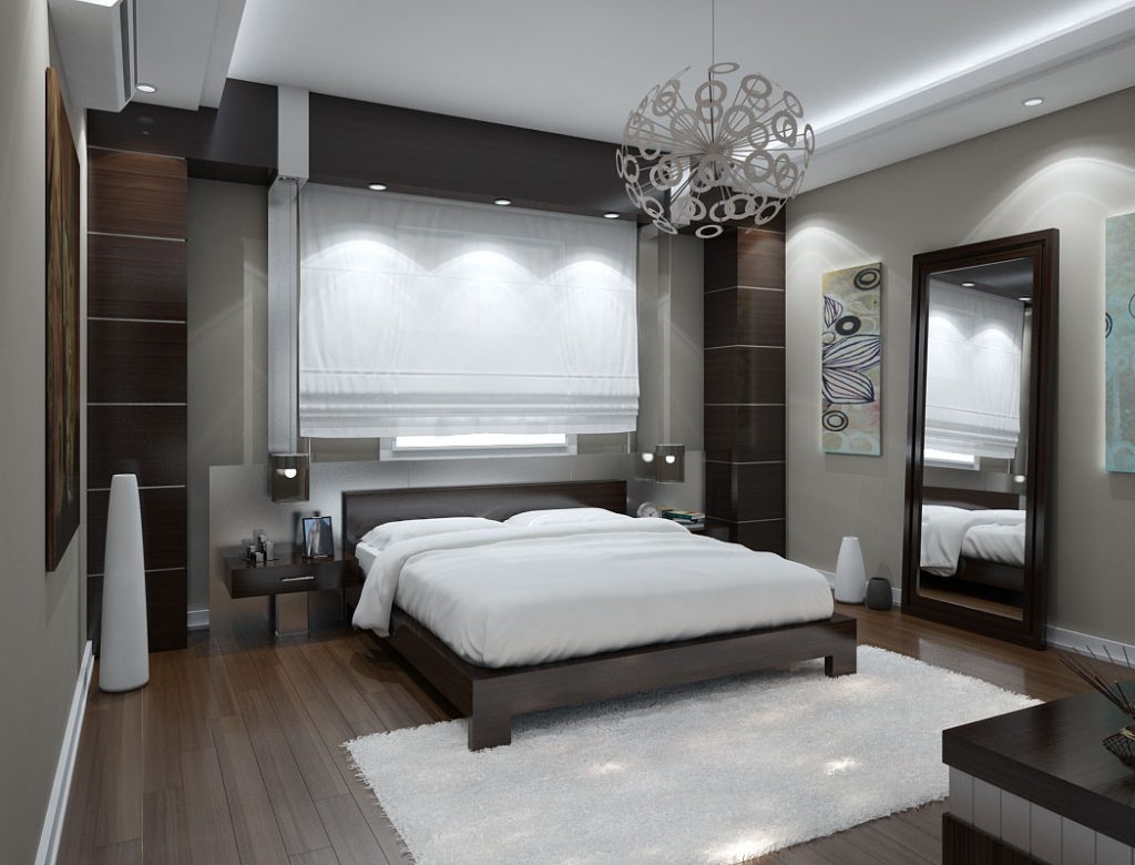 White floor vases in the bedroom