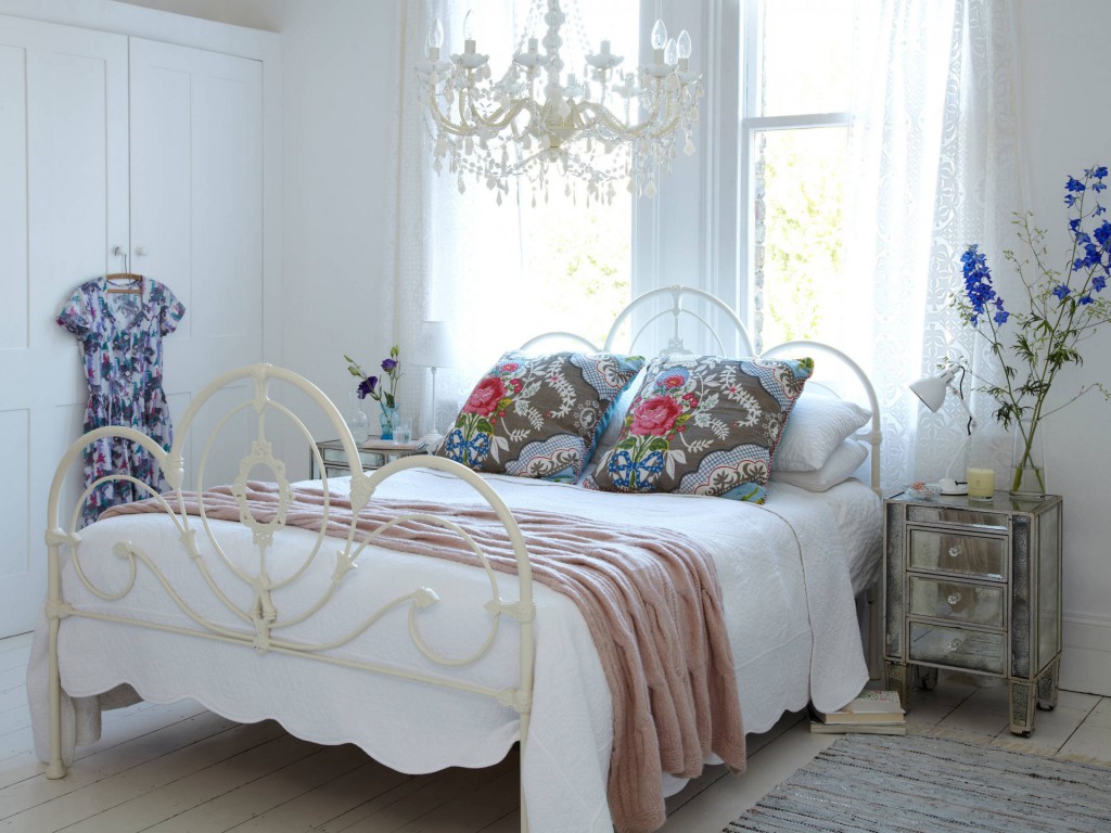 Bright bedroom with bright boho pillows