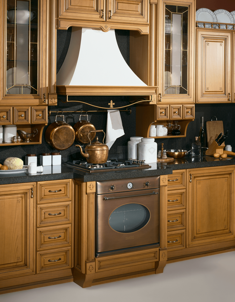 Stained glass cabinet doors in the kitchen