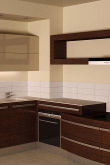 Wenge cabinet in the bathroom