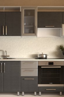 Малка кухня с тъмно сиво венге