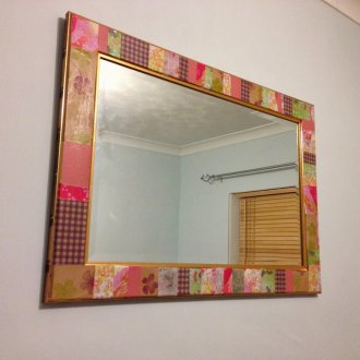 Decoupage bathroom mirrors