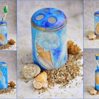 Decoupage toothbrush holder