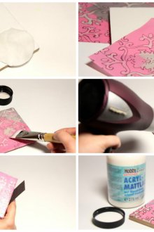 Tile decoupage steps